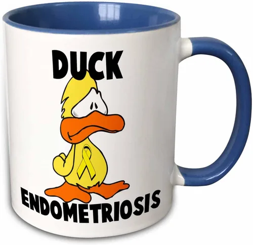 Miniatura 11 de 3dRose Duck Endometriosis Awareness Ribbon Cause Design 15oz Two-Tone Black Mug