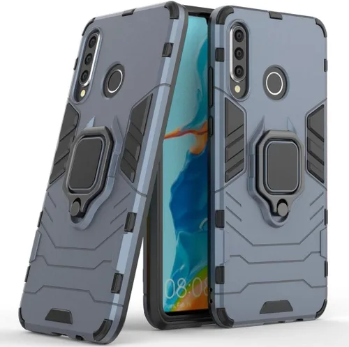 Miniatura 7 de Compatible con Huawei P30 Lite, soporte de anillo de metal a prueba de golpes (funciona con soporte magnético para automóvil), funda resistente
