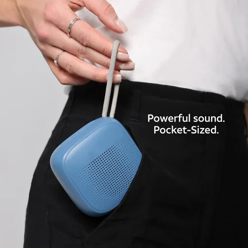 Miniatura 7 de AT&T Essentials - Mini altavoz Bluetooth de 5 W, color azul polvoriento