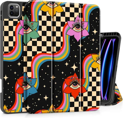 Miniatura 17 de Funda Tuiklol para iPad Pro de 12.9 pulgadas 2022 2021 2020 2018 6th / 5th / 4th / 3rd Gen Built in Pencil Holder Protective Stand Back Cover with