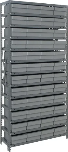 Miniatura 427 de Quantum QSBU-245BK Heavy Duty Shelving Unit with (7) Shelves and (24) QUS245 Black Bins for Garage Warehouse Storage Distribution 400 lb Load