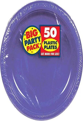 Miniatura 15 de Platos redondos de plástico desechables de color rosa brillante, 10.25 pulgadas (paquete de 50), vajilla resistente para fiestas, eventos y uso