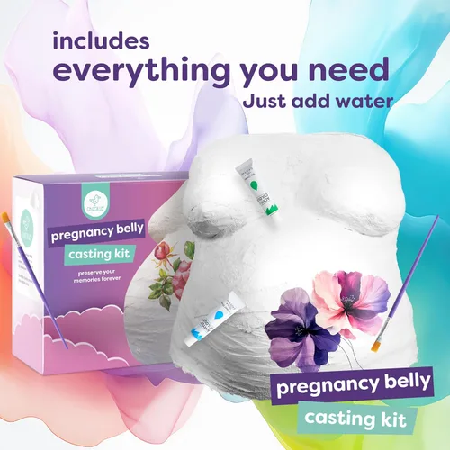 Miniatura 9 de chuckle Kit de moldeo de vientre para embarazo: crea un hermoso recuerdo de embarazo en 3D, molde de vientre fácil de bricolaje para futuras mamás