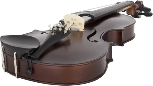 Miniatura 3 de Cecilio Violín Tamaño Completo 4/4 - Abeto y Arce Macizo Tallado a Mano, Diapasón de Ébano, Estuche Oblongo Deluxe Duro y Arco Incluido, Set