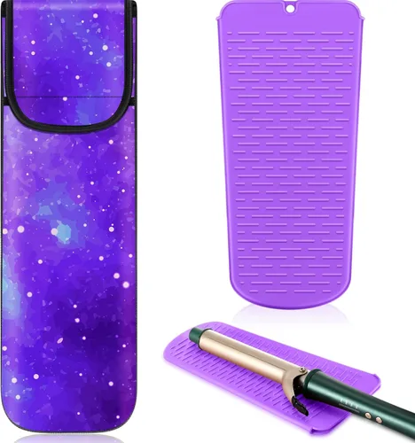 Miniatura 8 de Shappy 2 Piezas Funda de Viaje para Rizador Resistente al Calor Funda Porta Plancha Plana Manga de Neopreno Porta Alisador y Bolsa Plana