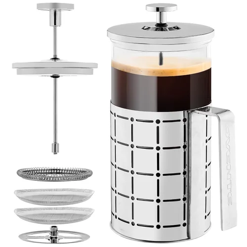 Miniatura 10 de OVENTE Cafetera de prensa francesa de 27 onzas con vidrio de borosilicato resistente al calor, diseño de acero inoxidable y sistema de filtro de 4