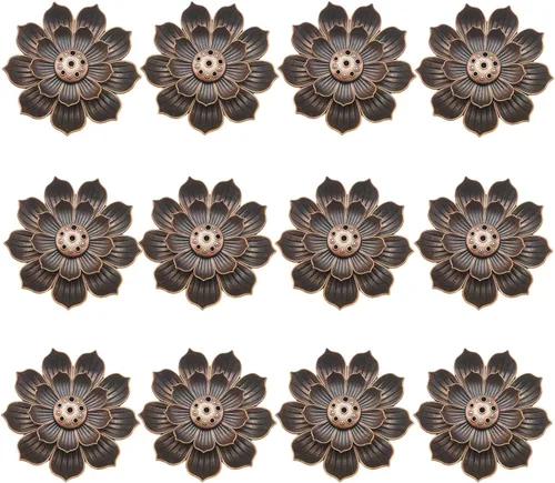 12 piezas de incienso titular de loto palitos de incienso, quemador de incienso, quemador de incienso, colector de cenizas para el hogar, fragancia,