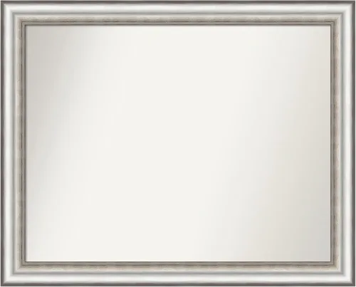 Miniatura 344 de Amanti Art Espejo de baño plateado para sobre el fregadero, 26 x 26 pulgadas, espejo cuadrado de plata antigua, marco de madera tradicional mediano