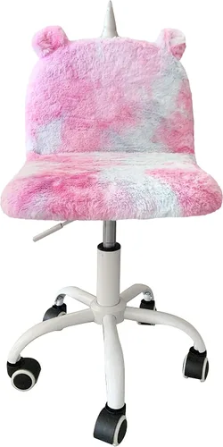 Miniatura 2 de Heritage Kids Silla de escritorio con ruedas de piel sintética para niños, arcoíris fresco 13 pulgadas de profundidad x 16 pulgadas de ancho x 29.3
