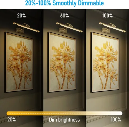 Miniatura 3 de LEONLITE 3CCT - Luz LED regulable, 2700 K/3000 K/4000 K seleccionable, marco de fotos giratorio CRI90 de metal completo para arte de pared, pintura