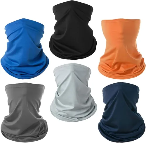 Miniatura 9 de Paquete de 6 mascarillas faciales transpirables, protección UV de verano, polaina de cuello refrescante, ropa facial Negro