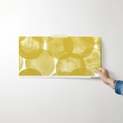 Miniatura 7 de Papel tapiz para despegar y pegar, acuarela mostaza, amarillo, dorado, lunares, geométricos, círculos audaces, redondo, papel tapiz extraíble