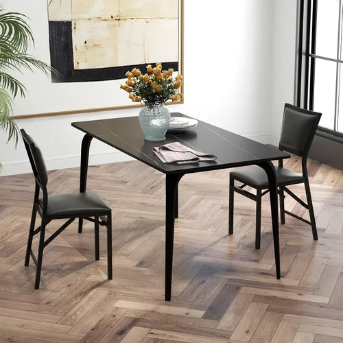 Miniatura 8 de Giantex Juego de 2 sillas plegables de comedor con asientos acolchados, marco de metal resistente, protectores de suelo, diseño de ahorro