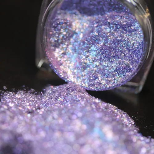Miniatura 3 de Polvo de uñas cromado camaleón holográfico rosa brillante púrpura con purpurina para diseño de uñas, pigmento de manicura de sirena, decoración
