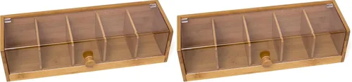 Miniatura 7 de Lipper International Caja de té de madera de bambú con 8 compartimentos, 12-3/8" x 7-3/8" x 3-3/5