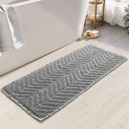 Miniatura 13 de BULULOM Alfombras de Baño Boho, Alfombra de Baño Waffle Mejorada, Alfombras de Baño Súper Absorbentes Antideslizantes, Alfombras Lavables a Máquina