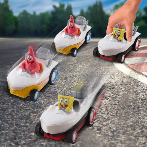 Miniatura 7 de SpongeBob Squarepants Tira hacia atrás 2 botes de Bob Esponja y Patrick, tira hacia atrás y míralos zoom, sin baterías, sin controles, sin