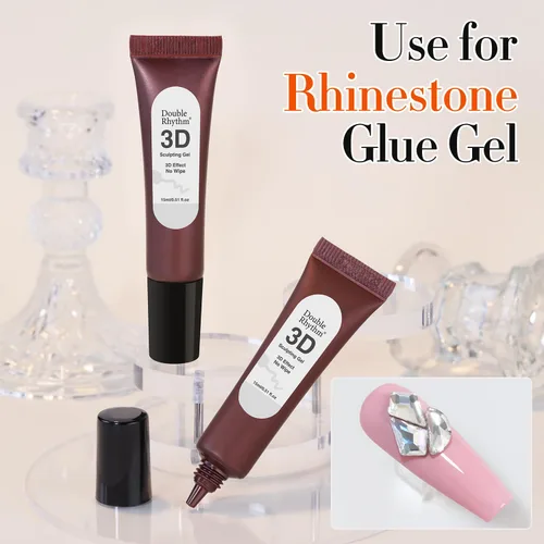 Miniatura 6 de Double Rhythm Gel de Uñas 3D de 0.5 Oz, Gel de Arte para Uñas, Gel de Escultura Sin Limpieza, Esmalte en Gel para Diseños de Uñas, Arte de Uñas DIY