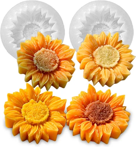 Miniatura 9 de Wehous 2 moldes de silicona de flores 3D para hacer velas, moldes de silicona para decoración de tartas de chocolate, moldes de decoración de velas