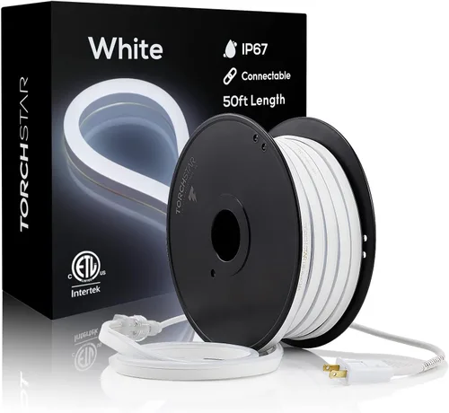 Miniatura 11 de Torchstar - Luz LED de neón para exteriores 50 pies, IP67, impermeable, CA 120 V (150 pies máximo), certificación ETL y UL, decoración de edificio