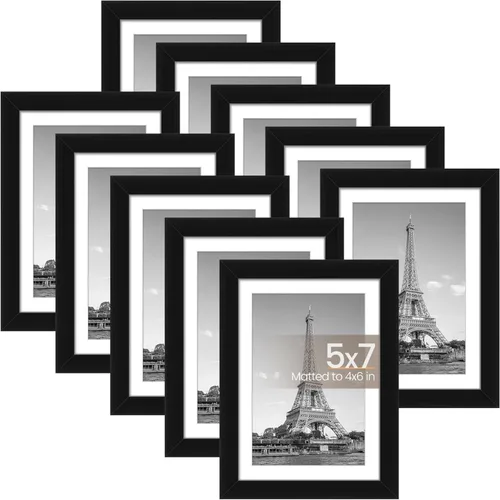 Miniatura 13 de upsimples - Juego de 10 portarretratos de 8 x 10 pulgadas, para fotos de 5 x 7 pulgadas con paspartú o 8 x 10 pulgadas sin él, collage de varios