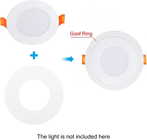Miniatura 6 de PATIKIL 2.99" ID 4.13" OD Light Trim Ring White Goof Ring Matte Circular Light Cover Accesorio de iluminación para pared de techo empotrado Can
