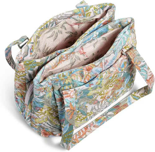 Miniatura 4 de Vera Bradley Bolso bandolera de algodón con múltiples compartimentos para mujer