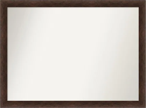 Miniatura 467 de Amanti Art Espejo de pared personalizado no biselado (24 x 27 pulgadas), marco estrecho de nogal chipre - varios tamaños personalizados - Espejo