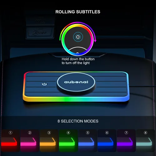 Miniatura 5 de Almohadilla de carga inalámbrica magnética para automóvil, 15 W, RGB, almohadilla de carga inalámbrica rápida antideslizante con cable de extensión