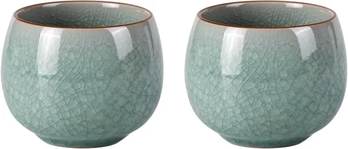 Miniatura 7 de Juego de 2 tazas de té pequeñas de porcelana de 4.2 onzas, juego de tazas de té japonesas moradas, tazas de té de cerámica para el hogar, fiesta