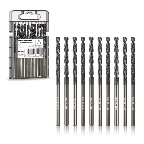 Miniatura 11 de toolant Juego de brocas de cobalto de 1/2 pulgadas para metal y acero (Pro), recubierto de nitruro de titanio y aluminio (TiAlN) con punta