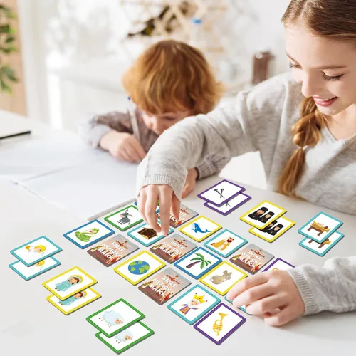Miniatura 5 de gisgfim 50 pares de banderas de juego de memoria de Estados Unidos de concentración tarjeta de memoria educativas, juegos de geografía, juego
