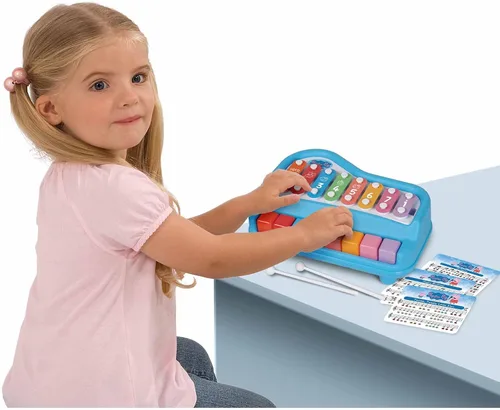 Miniatura 3 de Peppa Pig: Piano Play Along - Paino y xilófono 2 en 1, 8 notas y llaves, incluye: 4 tarjetas de canciones y 2 mazos, juguetes educativos de música