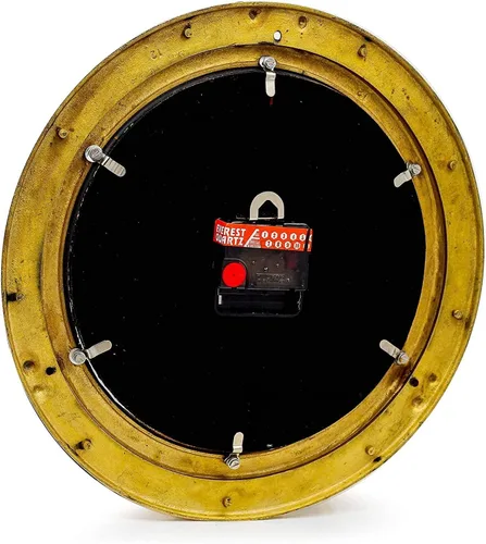 Miniatura 6 de Navegación náutica antigua Navegación marina de latón ojo de buey reloj de pared de latón macizo 15 pulgadas mejor para regalo (K RY)