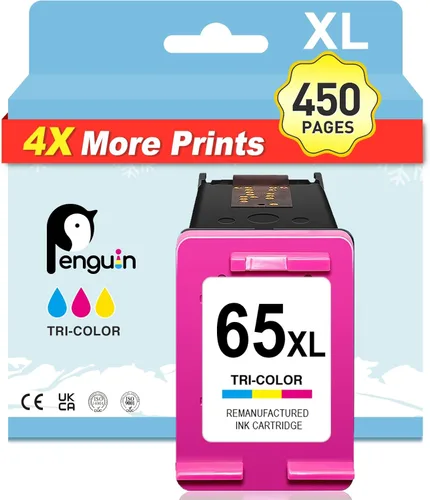 Miniatura 10 de Penguin 65XL - Cartucho de tinta para impresoras HP Envy 5055, tinta 5052, 3755, 3772, 3752, 3720, 2600, 2622, 2652, 2655, 2675, 2680, 2630, 5012