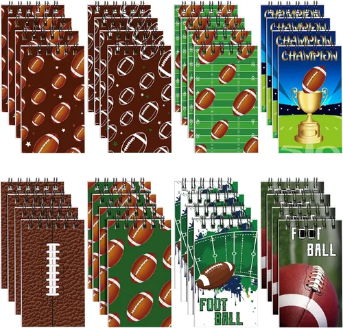 Miniatura 8 de Faccito 32 piezas de mini bloc de notas deportivos, baloncesto, béisbol, fútbol, suministros para fiestas, bolsas de regalo, bloc de notas