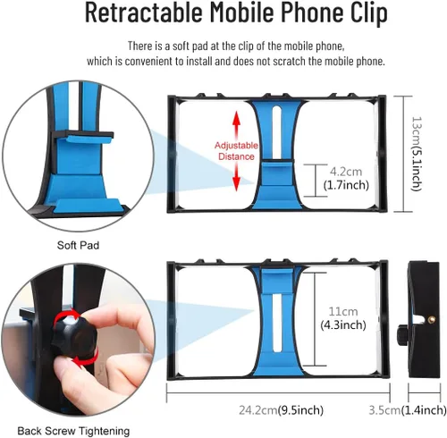 Miniatura 3 de Jaula de video para teléfono inteligente, jaula para cámara de teléfono con múltiples soportes de expansión, soporte de trípode estabilizador
