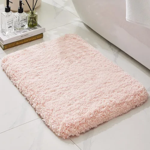 Miniatura 50 de Alfombras de baño antideslizantes, lavables, ultra gruesas, suaves, de microfibra absorbente, de látex de espuma de alta densidad, con respaldo Beige