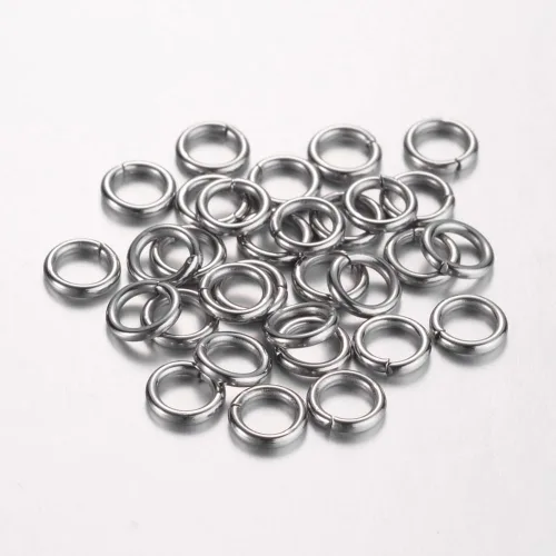 Miniatura 72 de HDSupplies 100 piezas - 4mm de argollas de acero inoxidable 304 de tono negro - Calibre 22 (espesor de 0.6mm)