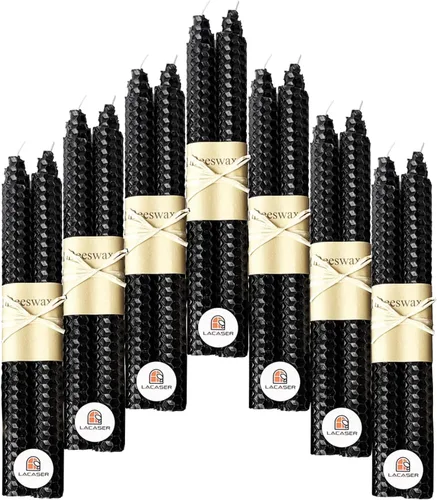 Miniatura 14 de Lacaser Velas cónicas de cera de abeja natural a granel, candelabros de colores en colores del arcoíris, sin humo y sin perfume, velas de 9 pulgadas