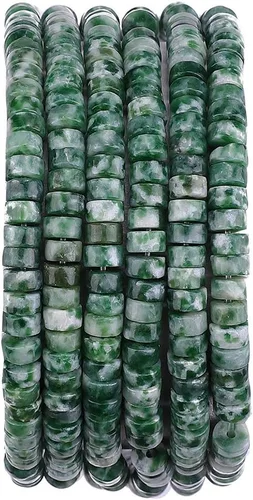Miniatura 20 de BEADIA Cuentas Espaciadoras de Jade Amarillo Natural en Forma de Tapa, Cuentas Semipreciosas Sueltas para Hacer Joyas con Encuadernación, 4mmx2mm