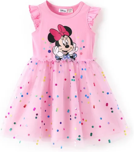 Miniatura 28 de Disney Frozen Elsa Princesa Cenicienta Ariel Jazmín Rapunzel Vestido para bebé/niña, Vestido de manga larga con volantes y superposición de malla