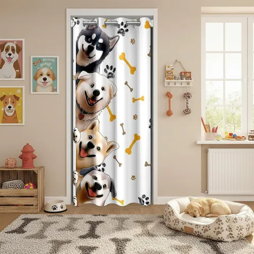 Miniatura 39 de Castle Fairy Cortina con estampado de piel de vaca para jóvenes adultos, diseño abstracto de piel de vaca blanca y granate, cortina opaca