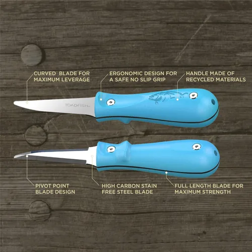 Miniatura 2 de Toadfish Cuchillo de shucking de ostras, herramienta abridor de ostras, cuchillo de ostras