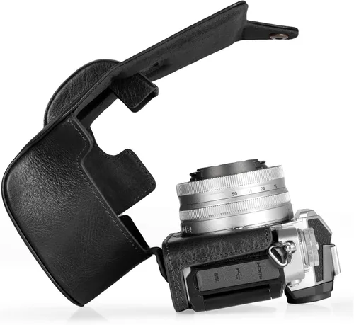Miniatura 5 de MegaGear MG2010 Ever Ready - Funda de piel auténtica para cámara compatible con Nikon Z fc (0.630-1.969 in) - (negro)