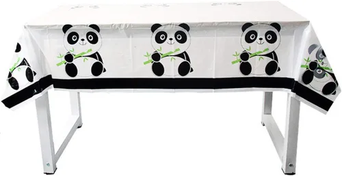 Miniatura 4 de Suministros para fiestas de pandas, 20 platos, 20 servilletas y 1 mantel