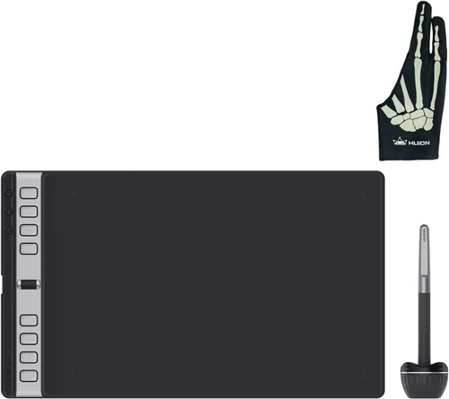 HUION Inspiroy - 2 tabletas de dibujo grandes con rueda de desplazamiento, 3 juegos de 8 teclas personalizadas, bolígrafo sin batería para arte,