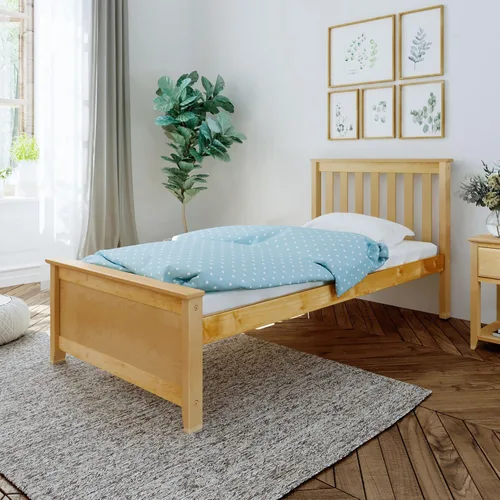 Miniatura 24 de Max & Lily - Cama individual, base de cama con cabecero para niños, listones, color blanco.