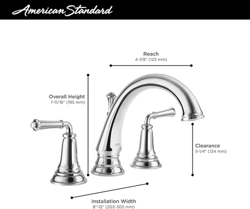 Miniatura 5 de American Standard 7052807.002 Delancey - Grifo de baño de 2 manijas de 8 pulgadas, 1.2 GPM, cromado