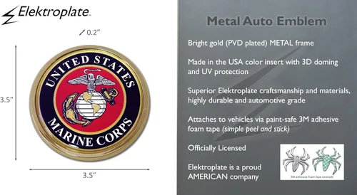 Miniatura 3 de Emblema para auto cromado, Marine Seal Cresta de oro grande (3.5")
